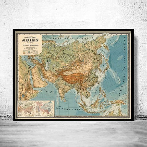 Old Map of Asia 1901, India, China & South East Asia | Vintage Poster Wall Art Print | Wall Map Print | Old Map Print | Map Gift