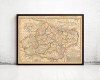 Old Map of Transylvania Romania 1708 Vintage Map | Vintage Map Wall Art Print