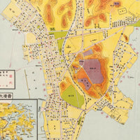 Oldld Map of Hong Kong Kowloon 1951 China Vintage Map | Vintage Map Wall Art Print