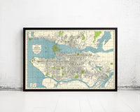 Old Map of Vancouver British Columbia Canada Vancouver BC Map Vintage Map | Vintage Map Wall Art Print | Large Map Print
