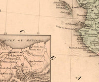 Old Map of Mexico 1859  | Vintage Map Wall Art Print