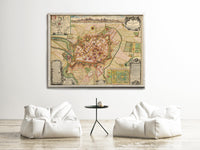 Old Map of Dijon 1730 France Vintage Map | Vintage Map Wall Art Print