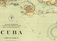Old Map of Cuba 1898 Vintage Map | Vintage Map Wall Art Print