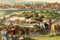 Old Gravure of Moscow Russia 1729 Vintage Map | Vintage Map Wall Art Print