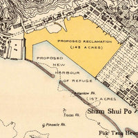 Old Map of Hong Kong Kowloon 1941 Vintage Map  | Vintage Map Wall Art Print