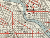 Old Map of Minneapolis 1945 Vintage Map | Vintage Map Wall Art Print