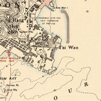 Old Map of Hong Kong Kowloon 1941 Vintage Map  | Vintage Map Wall Art Print
