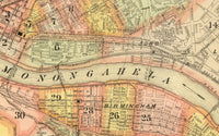 Old Map of Pittsburgh Allegheny 1898 Vintage Map | Vintage Map Wall Art Print