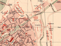 Old Map of Metz France 1904 Vintage Map | Vintage Map Wall Art Print