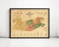 Old Map of Roxbury Boston 1849  | Vintage Map Wall Art Print
