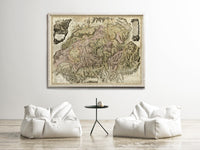 Old Map of Switzerland 1778 Vintage Map | Vintage Map Wall Art Print