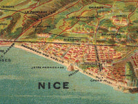 Old Map of Cote D Azur France 1925 Vintage Map | Vintage Map Wall Art Print