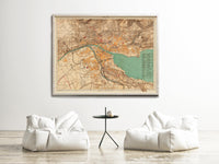 Old Map of Zurich Switzerland 1890 Vintage Map | Vintage Map Wall Art Print