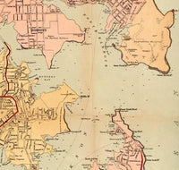 Old Map of Sydney and Suburbs 1903 Australia Vintage Map | Vintage Map Wall Art Print