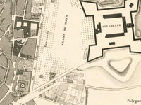 Old Map of Montpellier France 1834 Vintage Map | Vintage Map Wall Art Print