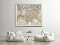 Old Map of Napoli Italy 1880 Naples Vintage Map | Vintage Map Wall Art Print