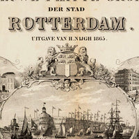 Old Map of Rotterdam Netherlands 1865 Vintage Map | Vintage Map Wall Art Print