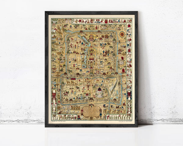 Old Map of Beijing China 1936 Vintage Map | Vintage Map Wall Art Print