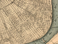 Old Map of New Orleans 1884 Vintage Map | Vintage Map Wall Art Print