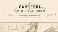 Old Map of Canberra City Australia 1918 Vintage Map | Vintage Map Wall Art Print