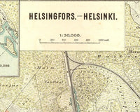 Old map of Helsinki 1897  | Vintage Map Wall Art Print