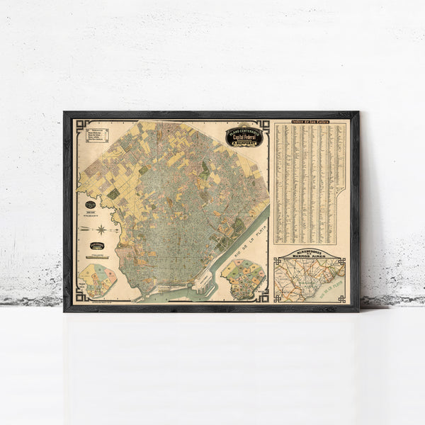 Old map of Buenos Aires Argentina 1920 Vintage Map of Buenos Aires | Vintage Map Wall Art Print