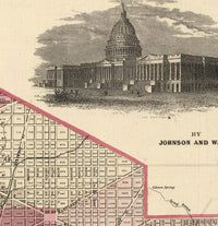 Old Map Washington DC 1864 Vintage Map | Vintage Map Wall Art Print