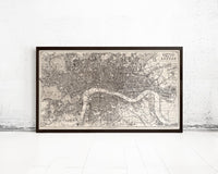 Old Map of London 1851 Vintage Map of London | Vintage Map Wall Art Print