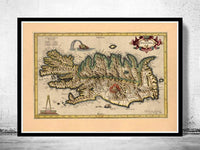 Old Map of Iceland Islandia 1606 Vintage Map | Vintage Map Wall Art Print