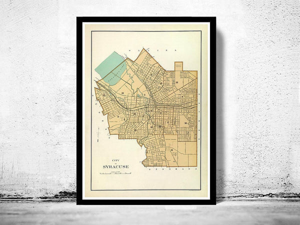 Old Map of Syracuse New York 1895  | Vintage Map Wall Art Print