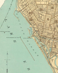 Old Map of Buffalo New York, United States 1895  | Vintage Map Wall Art Print