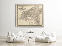 Old Map of Cleveland and Suburbs 1882 Vintage Map | Vintage Map Wall Art Print