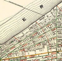 Old Map of Cleveland and Suburbs 1912 Vintage Map | Vintage Map Wall Art Print