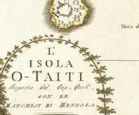Old Tahiti French Polynesia Map 1798 Vintage Map | Vintage Map Wall Art Print