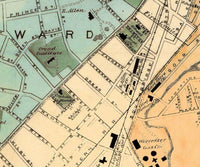 Old Map of Worcester Massachusetts 1877 Vintage Map | Vintage Map Wall Art Print