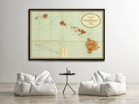 Old Map of Hawaii 1914 Hawaiian Islands Vintage Map | Vintage Map Wall Art Print