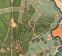 Old Map of Moscow  Russia 1910 vintage Map | Vintage Map Wall Art Print