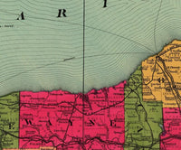 Old Map of New York State 1896  | Vintage Map Wall Art Print