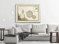 Old Tahiti French Polynesia Map 1798 Vintage Map | Vintage Map Wall Art Print