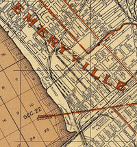 Old map Oakland Alameda Berkeley California 1925  | Vintage Map Wall Art Print