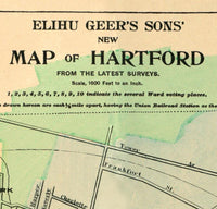 Old Map of Hartford 1903 Connecticut Vintage Map | Vintage Map Wall Art Print
