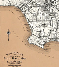 Old Map of Los Angeles 1926 Vintage Map | Vintage Map Wall Art Print
