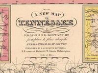 Old map of Tennesee 1849 United States Vintage Map | Vintage Map Wall Art Print