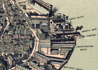 Old Map of Boston Panoramic View Massachusetts 1899 Vintage Map | Vintage Map Wall Art Print