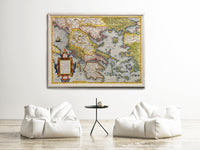 Old Map of Greece 1572 Vintage Map Greece Old Map | Vintage Map Wall Art Print