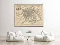 Old Map of Manchester United Kingdom 1825 Vintage Map | Vintage Map Wall Art Print