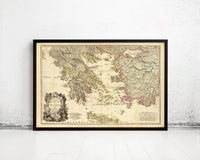 Old Map of Greece 1791 Vintage map  | Vintage Map Wall Art Print