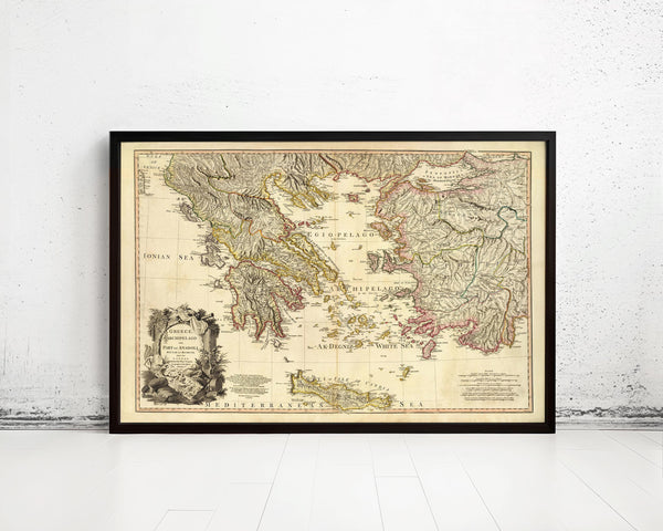 Old Map of Greece 1791 Vintage map  | Vintage Map Wall Art Print
