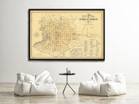 Old Map of Caracas Venezuela 1889  | Vintage Map Wall Art Print