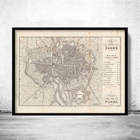 Old Map of Parma Italy 1859 Vintage Map | Vintage Map Wall Art Print